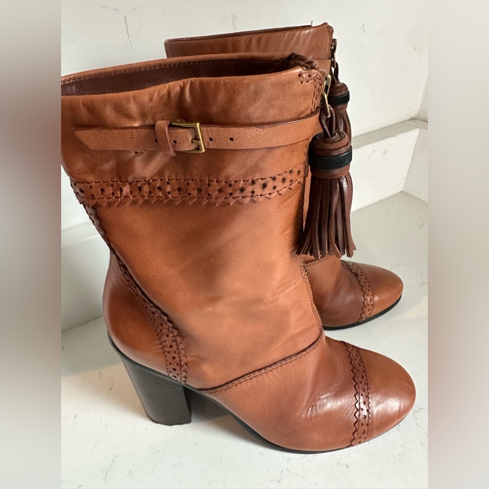 Tory‎ Burch Huxley sz8 brown booties - Picture 4 of 13
